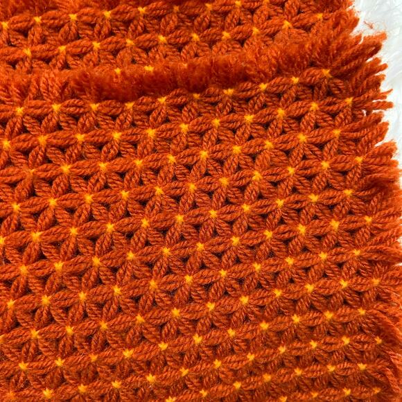 Vintage MCM Mid Century Handmade Daisy Loom Orange Placemats Set of (5) - Picture 4 of 5